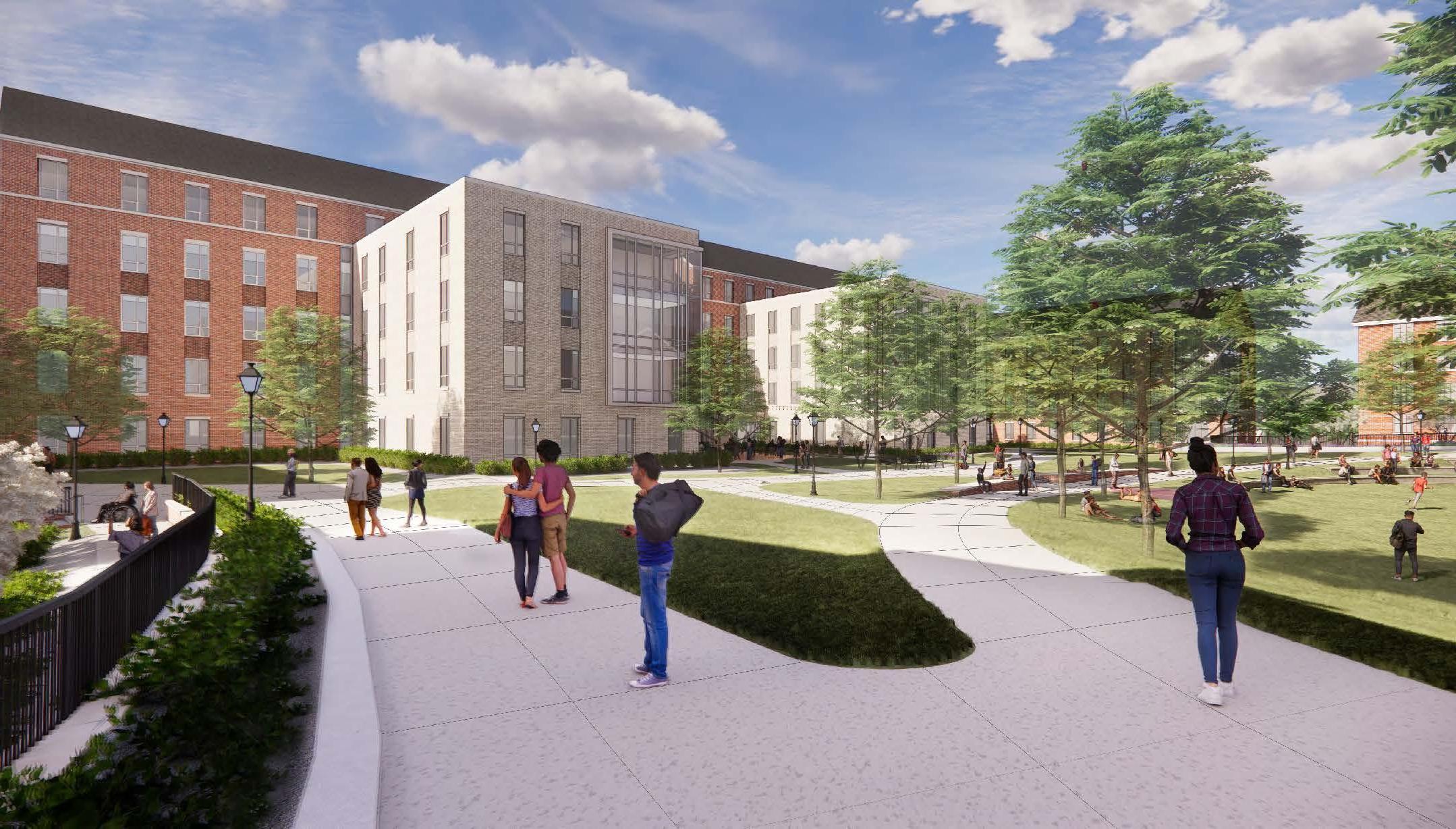 South green courtyard rendering for new South Green construction project